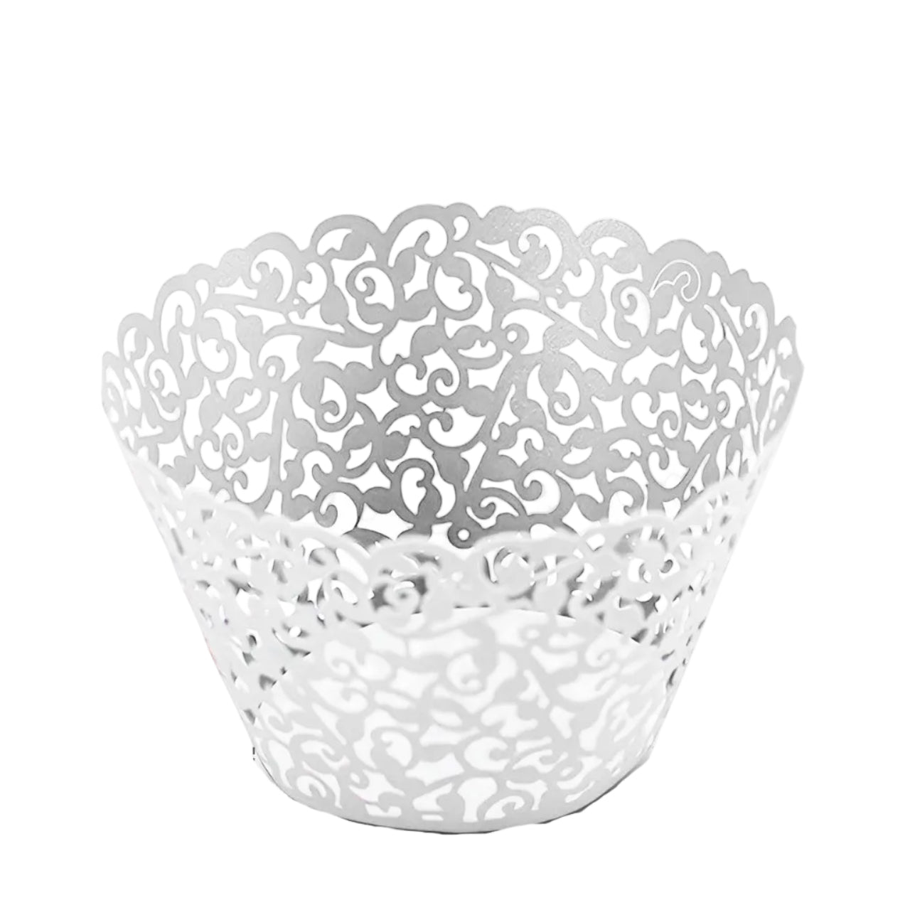 25x Laser Cut Cupcake Wrappers - White