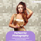 30x30cm Glitter Finish Sequin Wall Panel - Glitter Light Gold