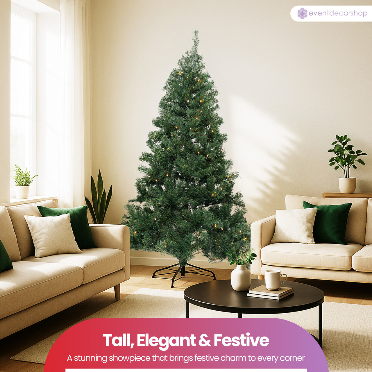 Alpine Christmas Tree with Warm White Lights - 4ft/5ft/6ft