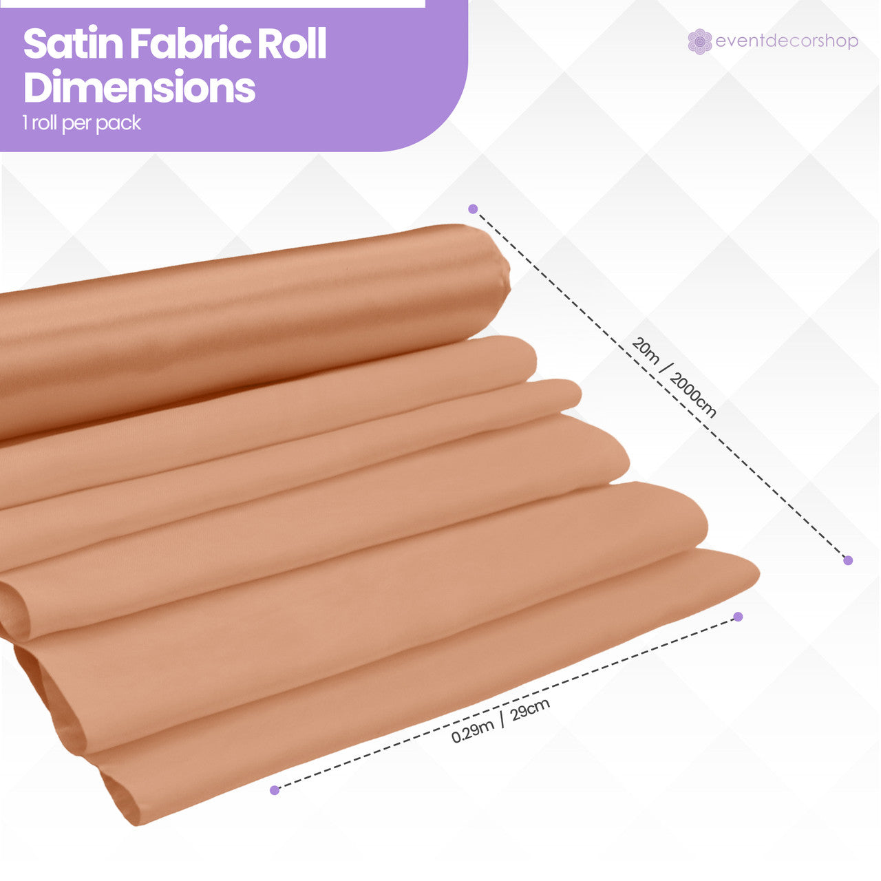 Peach Satin Fabric Roll