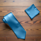 Sky Blue Tie and Handkerchief