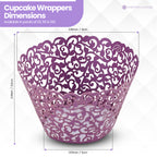 25x Laser Cut Cupcake Wrappers - Purple