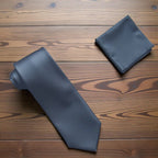 Light Grey Tie and Handkerchief