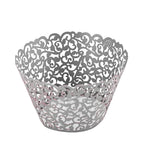 25x Laser Cut Cupcake Wrappers - Silver