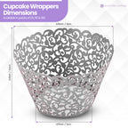 25x Laser Cut Cupcake Wrappers - Silver