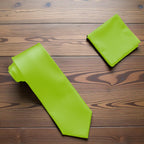Lime Green Tie and Handkerchief