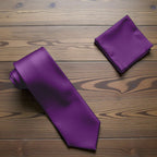 Dark Purple Tie and Handkerchief