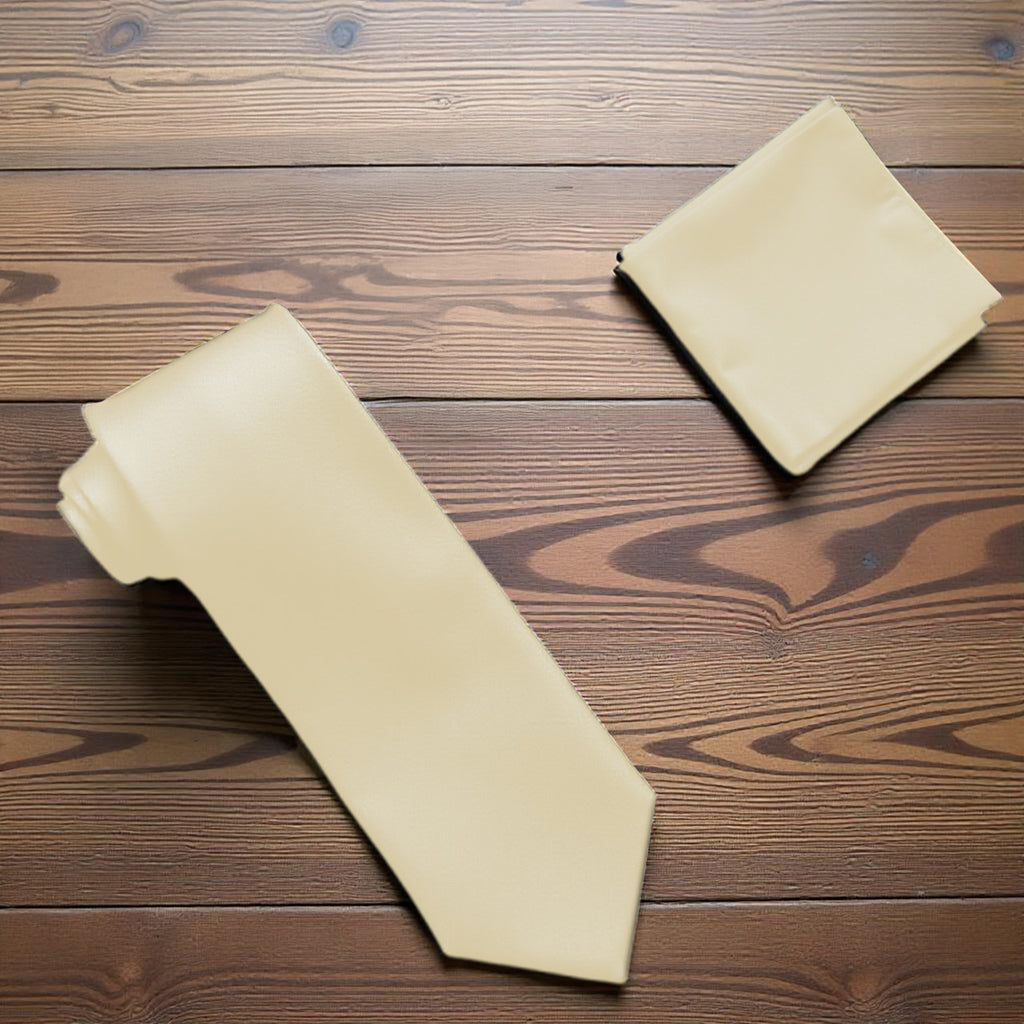 Ivory Tie and Handkerchief