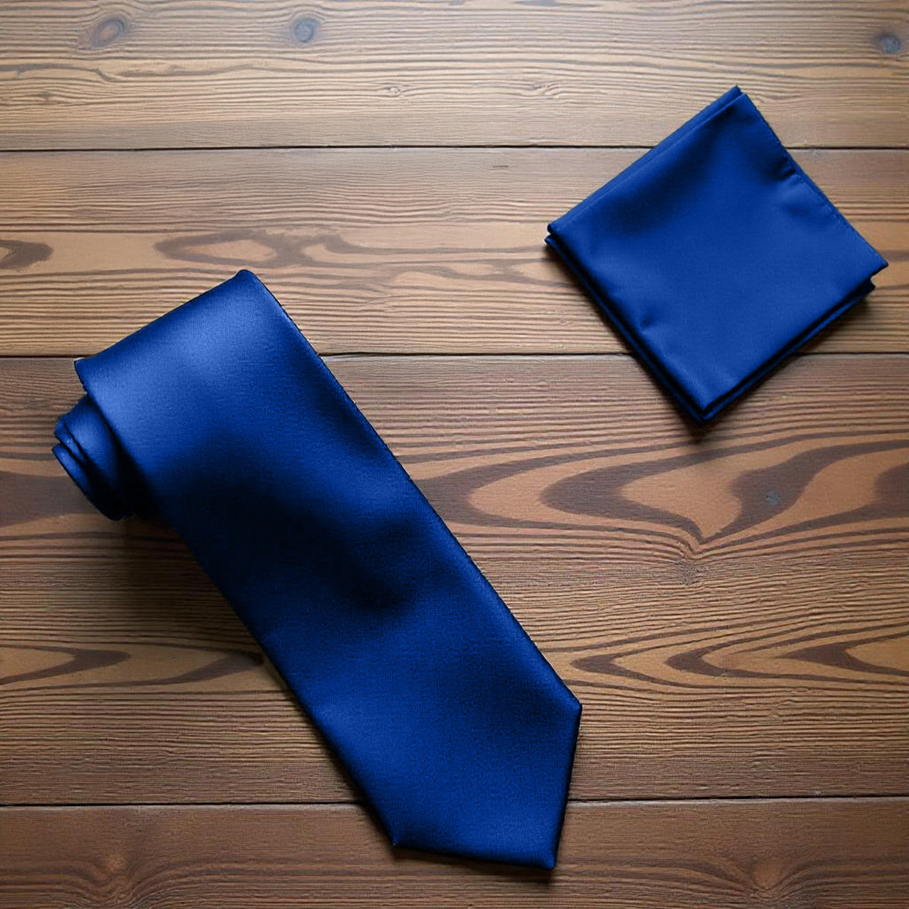 Royal Blue Tie and Handkerchief
