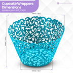 25x Laser Cut Cupcake Wrappers - Blue