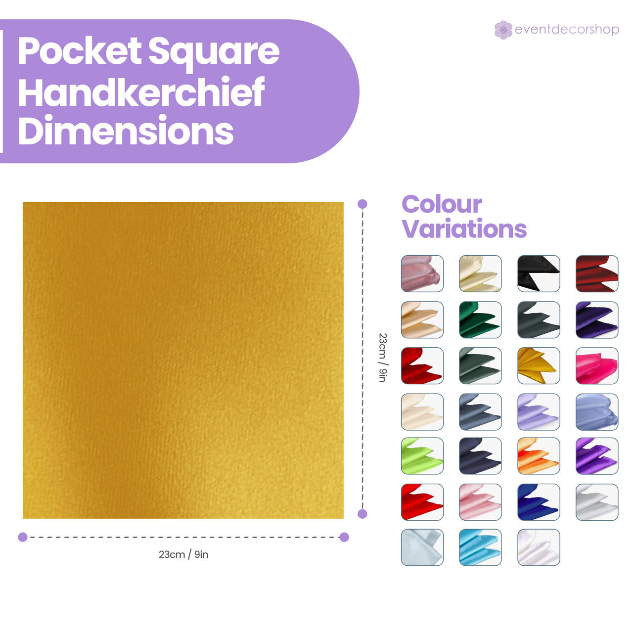 Pocket Square Handkerchief - Gold