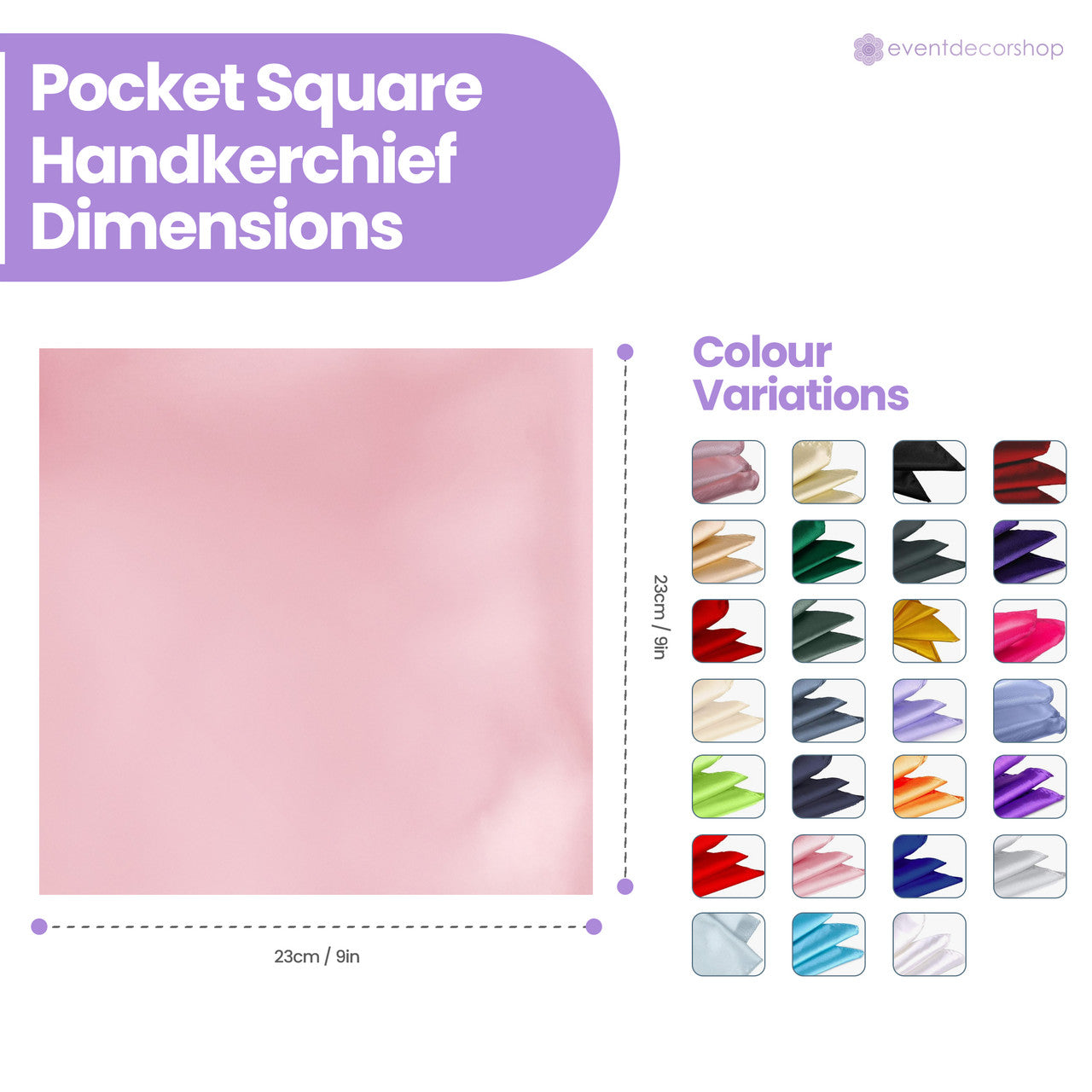 Pocket Square Handkerchief - Rose Pink