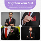 Deep Red Tie and Handkerchief