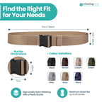 Webbing Canvas Belt with Plastic Clip Buckle - Ivory