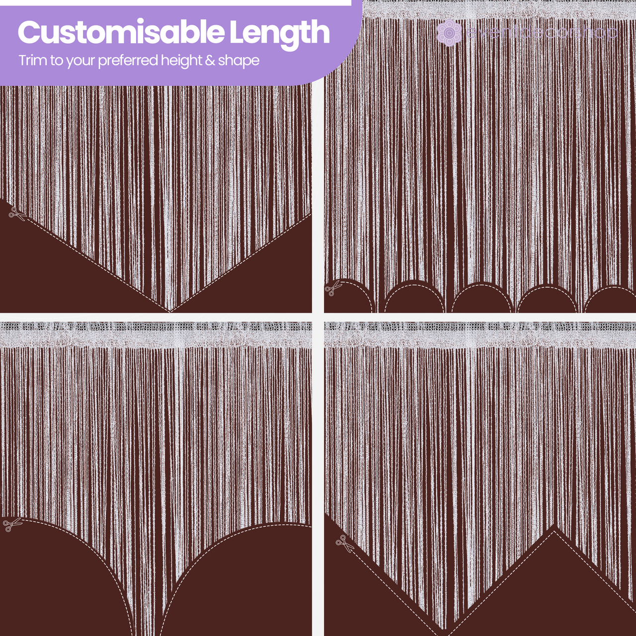 String Curtain Panel - Coffee