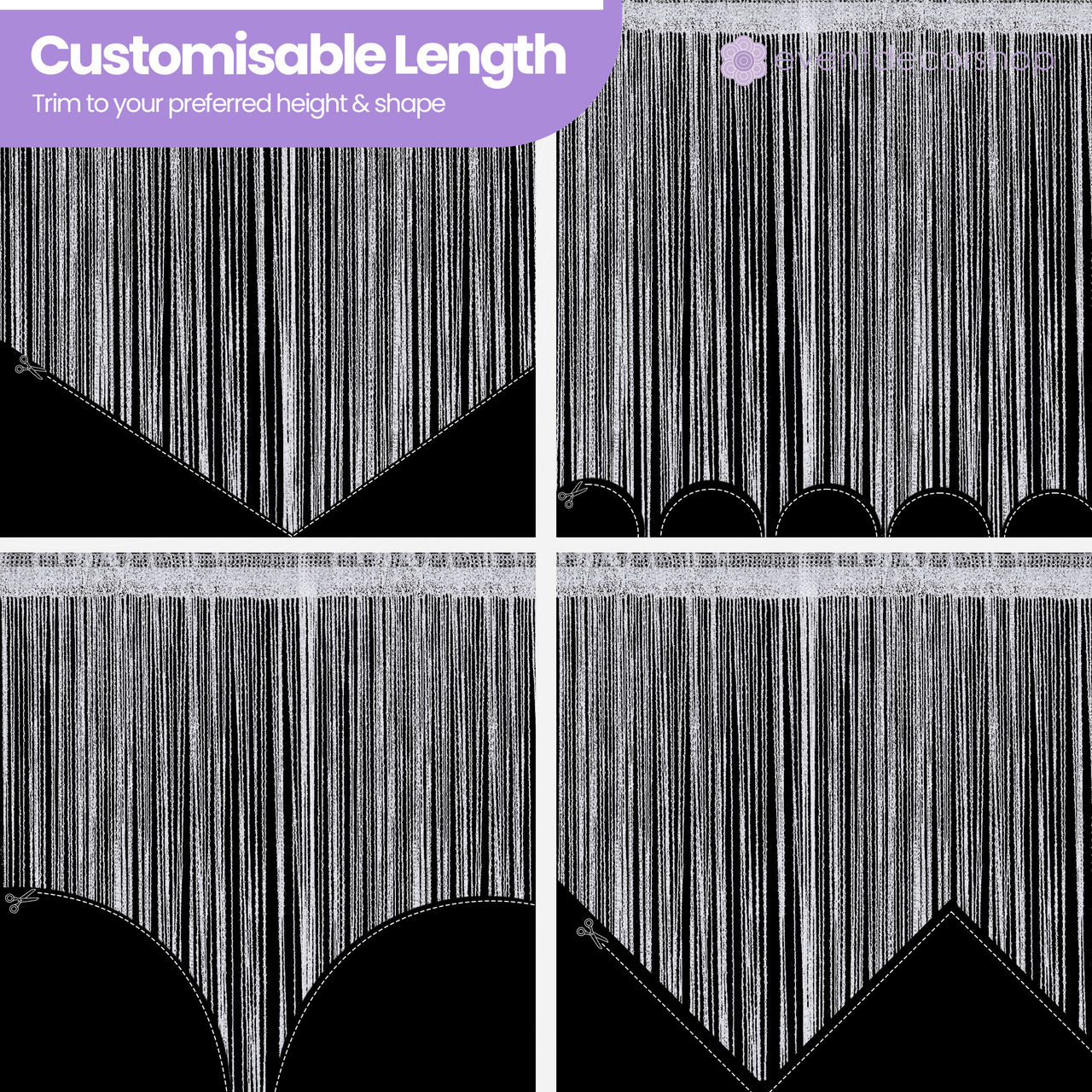 String Curtain Panel - Black