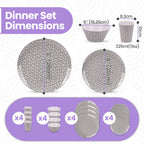 Geometric Design Melamine BBQ and Party Set - 16pcs