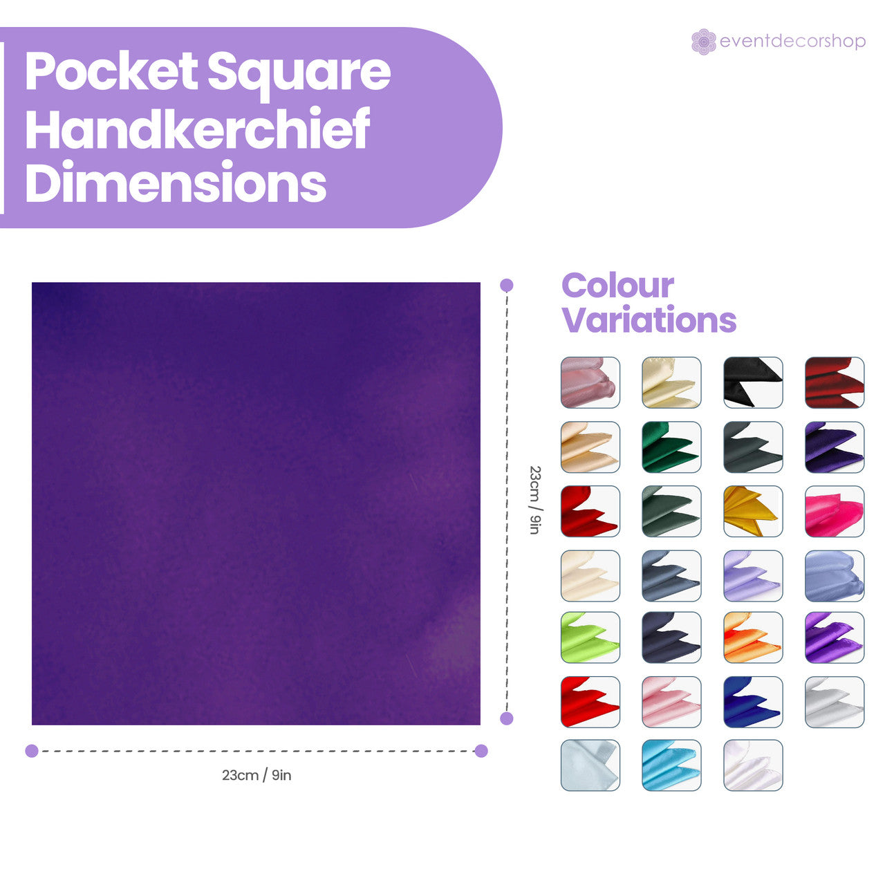 Pocket Square Handkerchief - Dark Purple