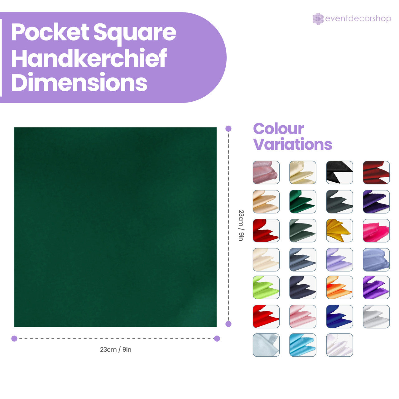 Pocket Square Handkerchief - Dark Green