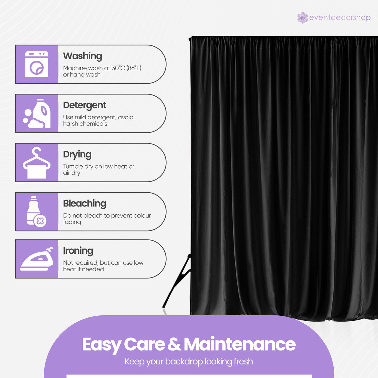 160gsm Spandex Backdrop - Black