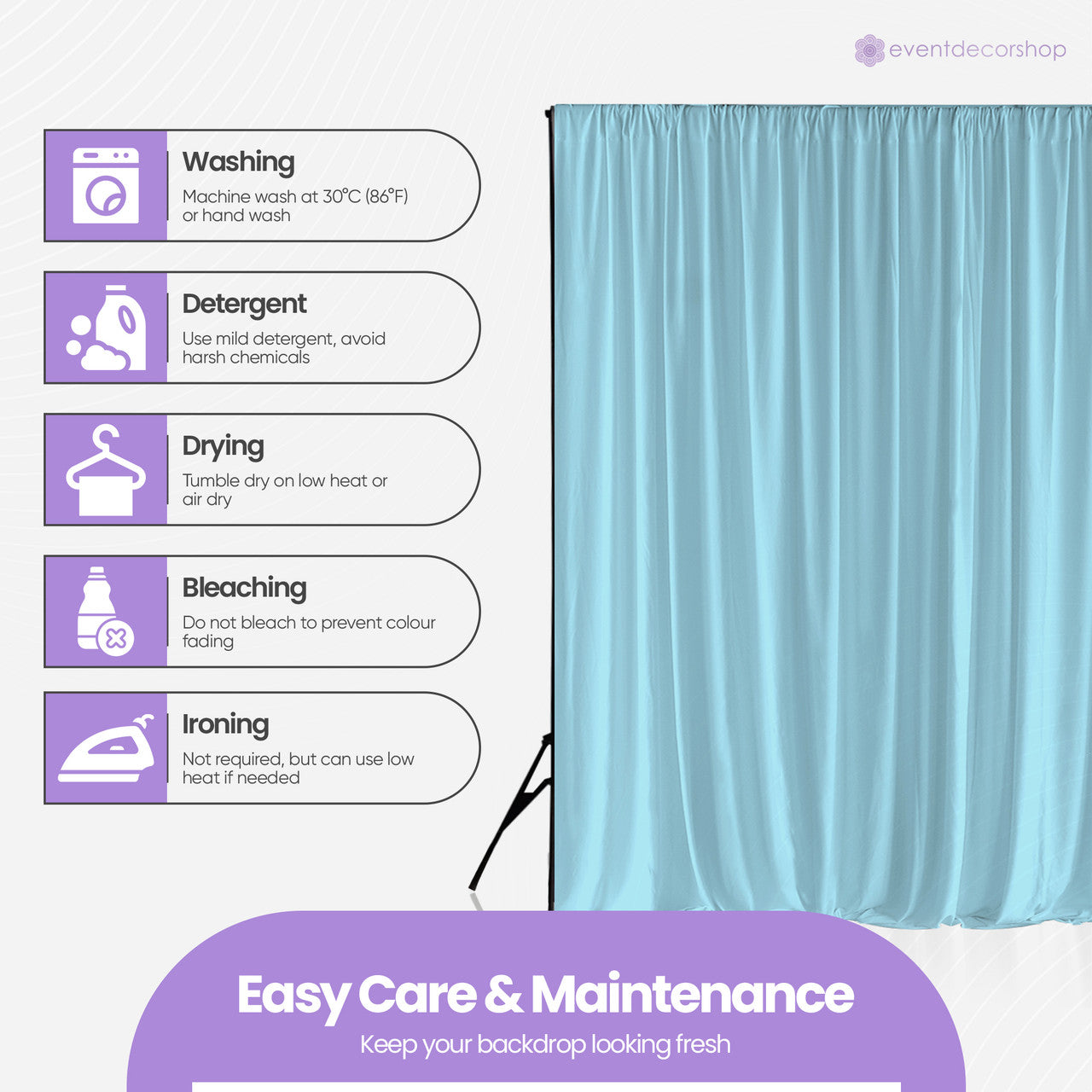 160gsm Spandex Backdrop - Baby Blue