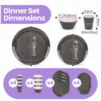 Grey Swirl Design Melamine BBQ and Party Set - 16pcs