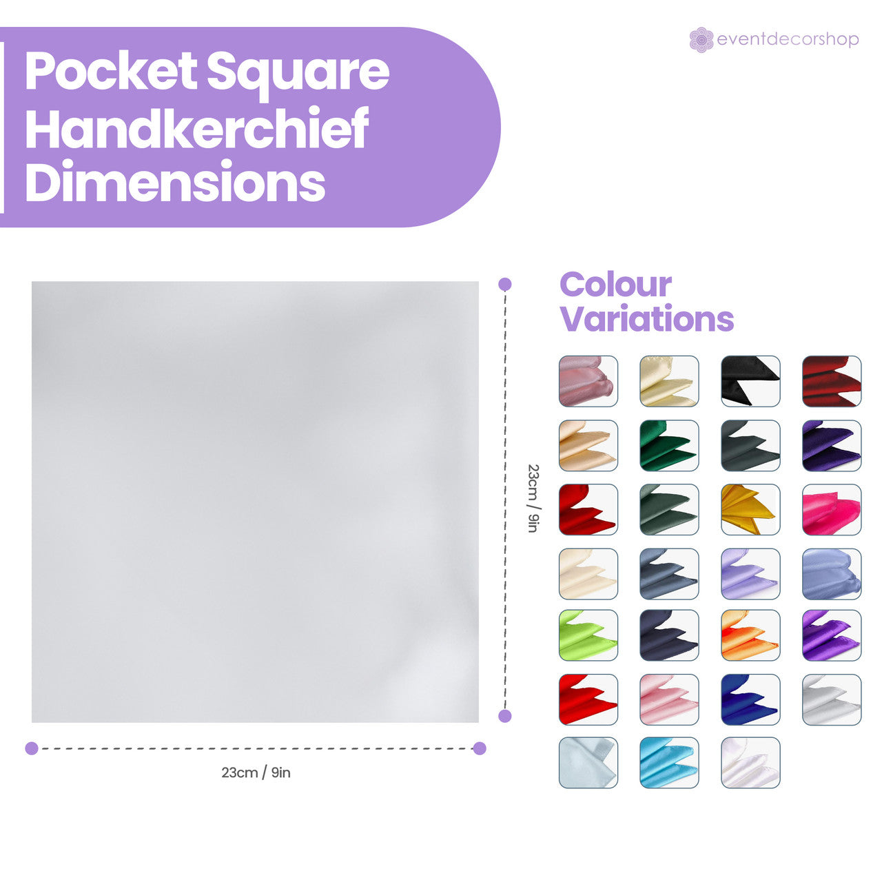 Pocket Square Handkerchief - Silver