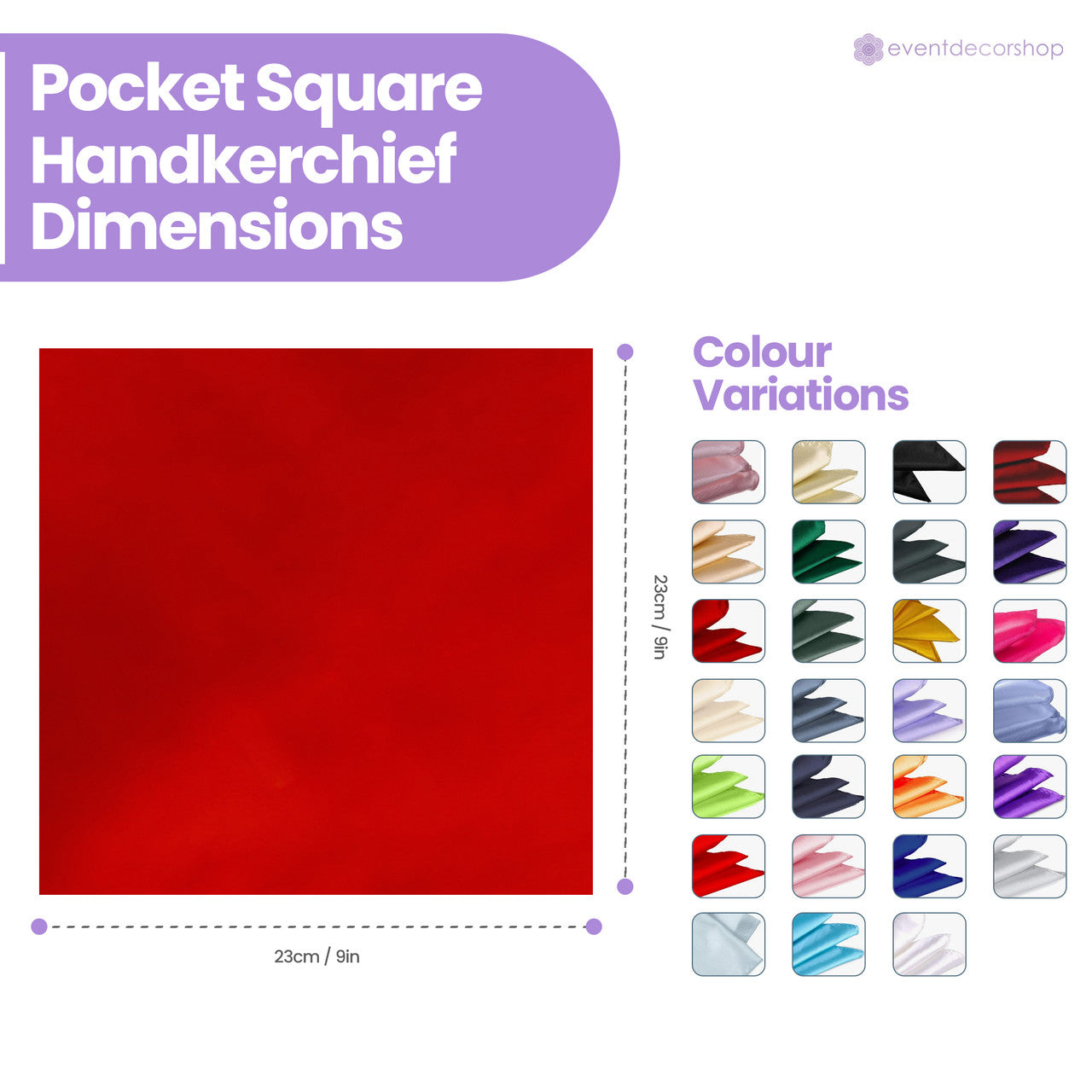 Pocket Square Handkerchief - Red