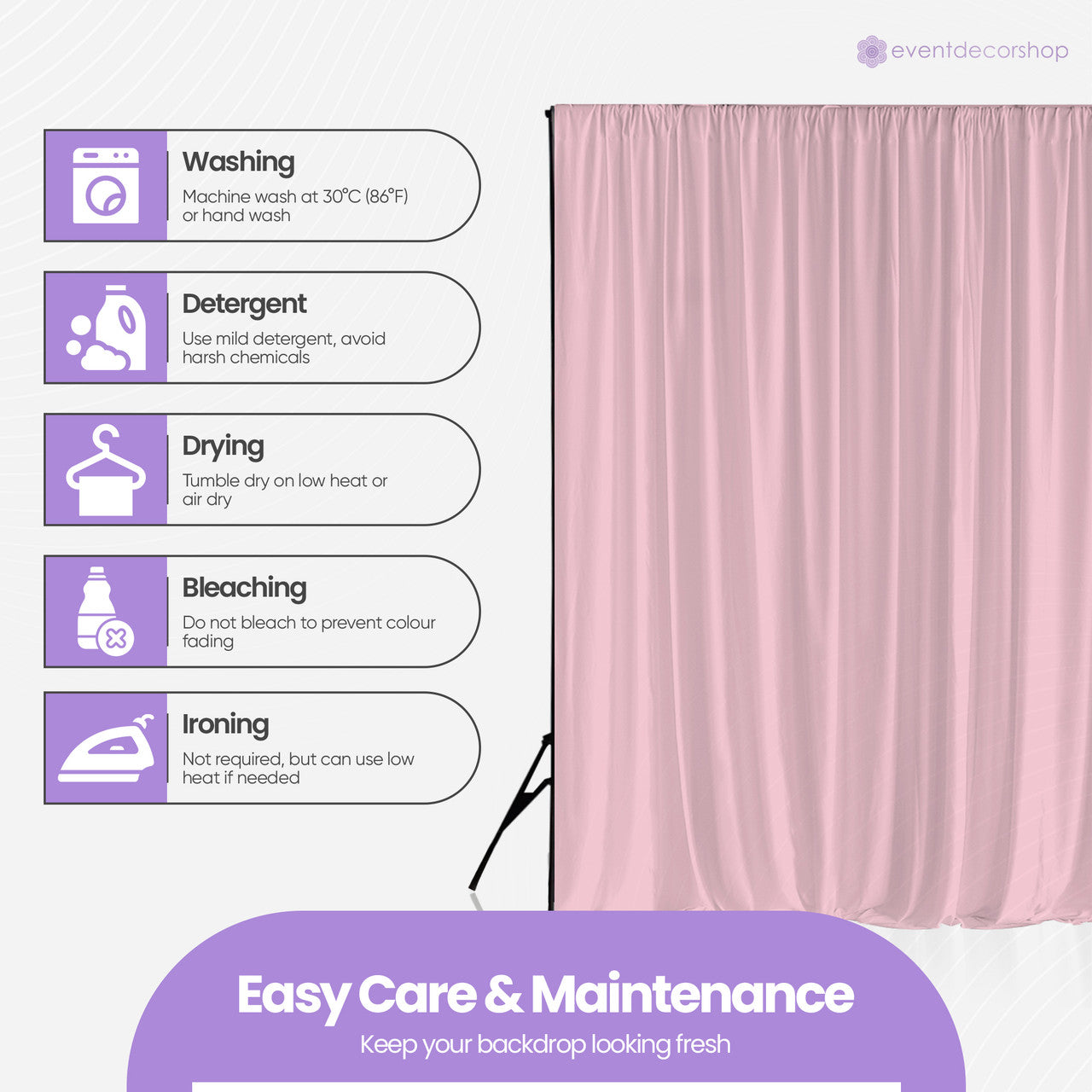 160gsm Spandex Backdrop - Baby Pink