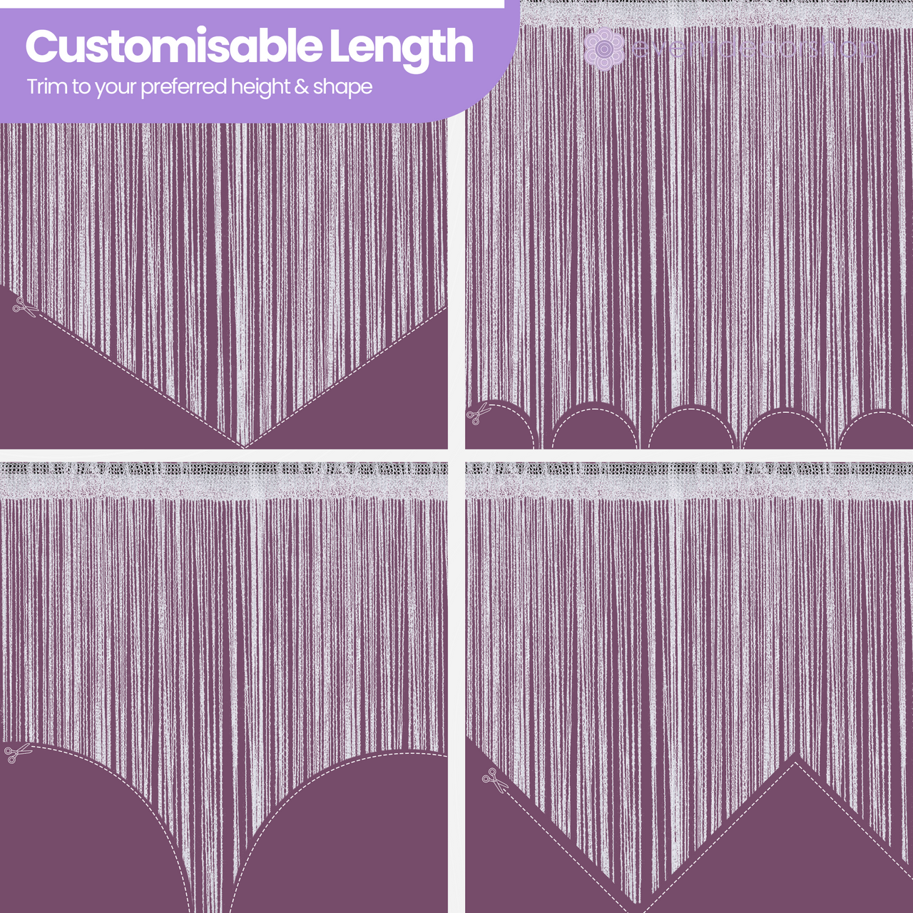 String Curtain Panel - Dark Purple