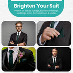 Dark Green Tie and Handkerchief