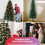 Whisper Slim Christmas Tree with Coloured Lights - 4ft/5ft/6ft