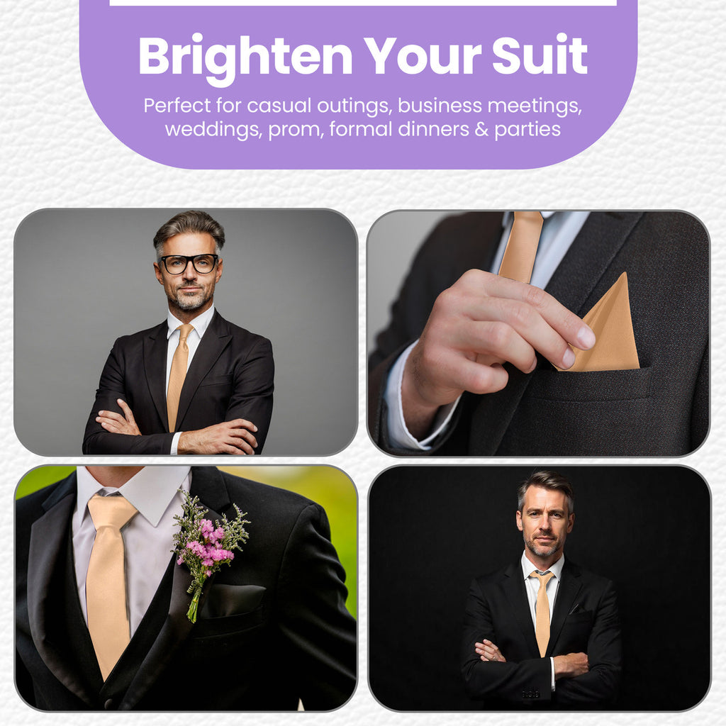 Champagne Tie and Handkerchief
