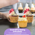 25x Laser Cut Cupcake Wrappers - Gold