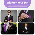 Dark Purple Tie and Handkerchief