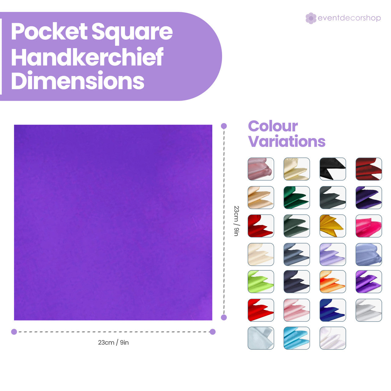 Pocket Square Handkerchief - Purple