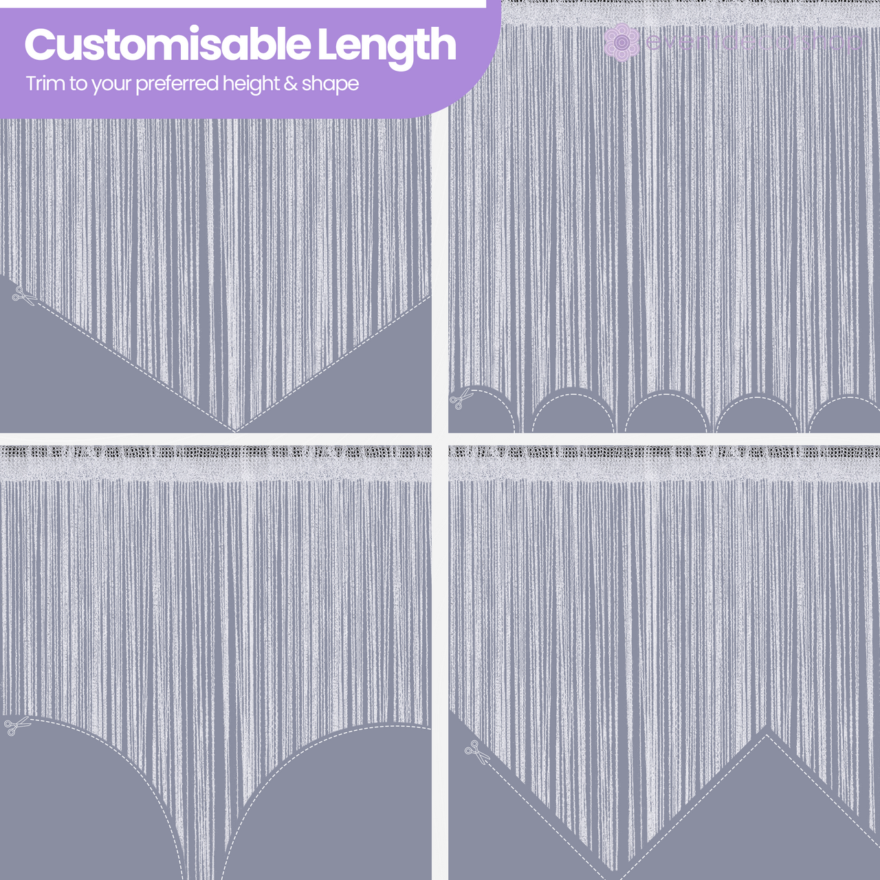 String Curtain Panel - Silver