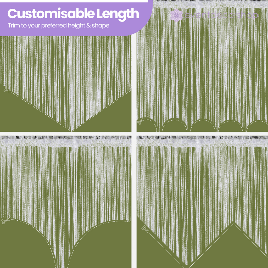 String Curtain Panel - Green