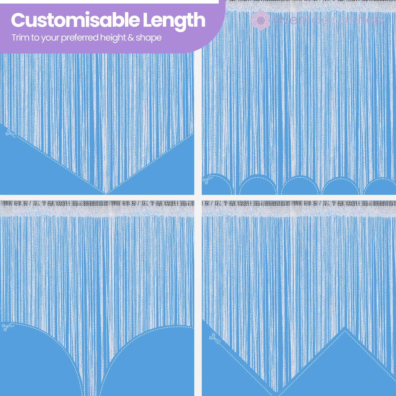 String Curtain Panel - Sky Blue