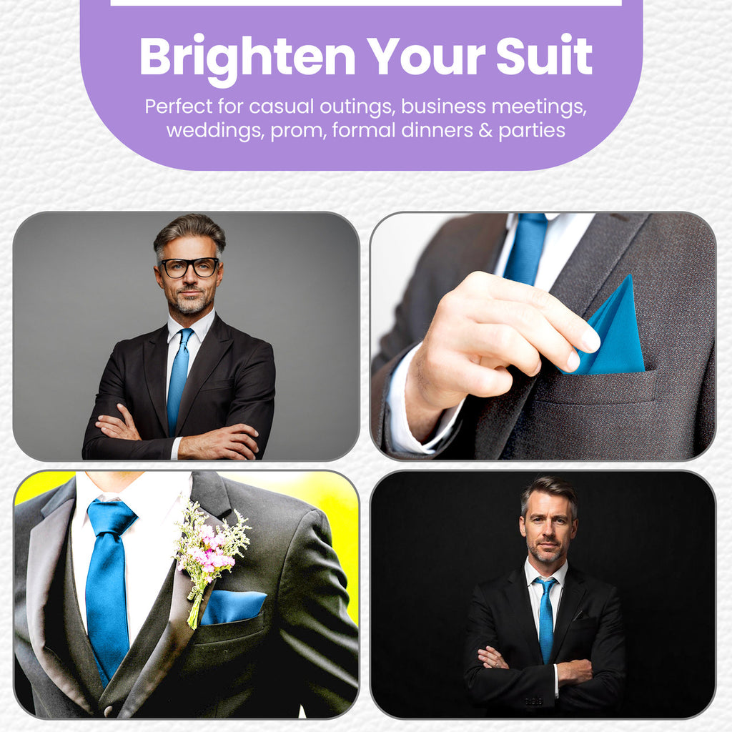 Sky Blue Tie and Handkerchief