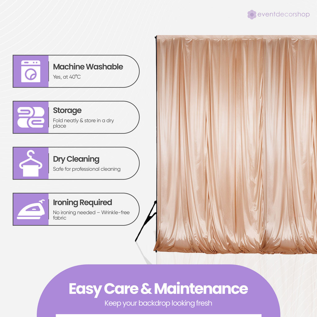 100GSM Ice Silk Photography Backdrop (No Swag) - Rose Gold