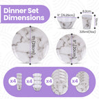 Marble Design Melamine BBQ and Party Set - 16pcs