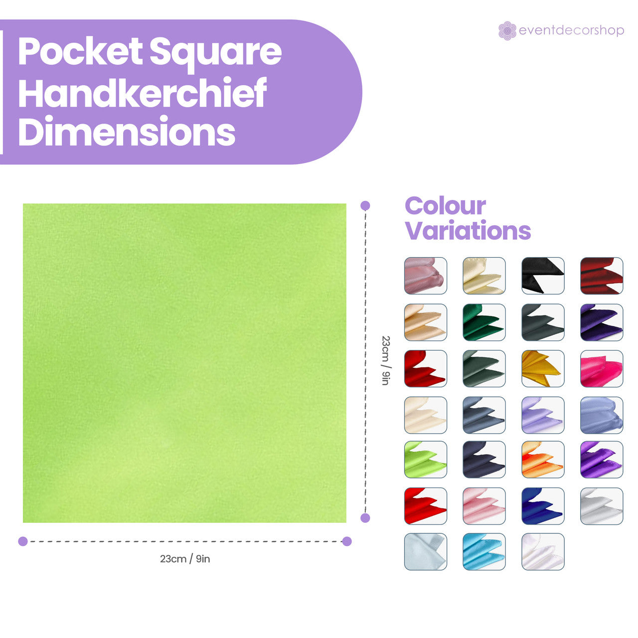 Pocket Square Handkerchief - Lime Green