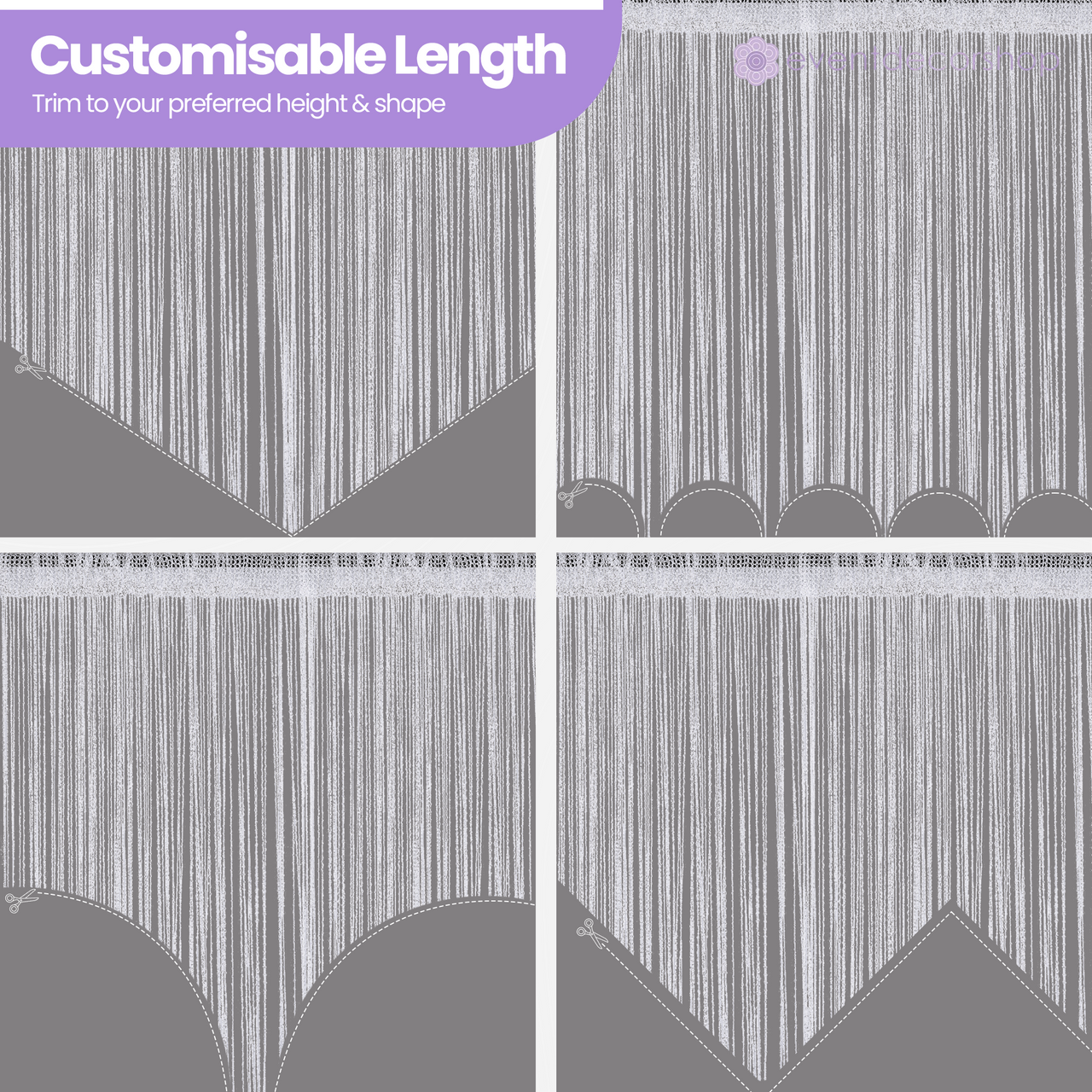 String Curtain Panel - Dark Silver