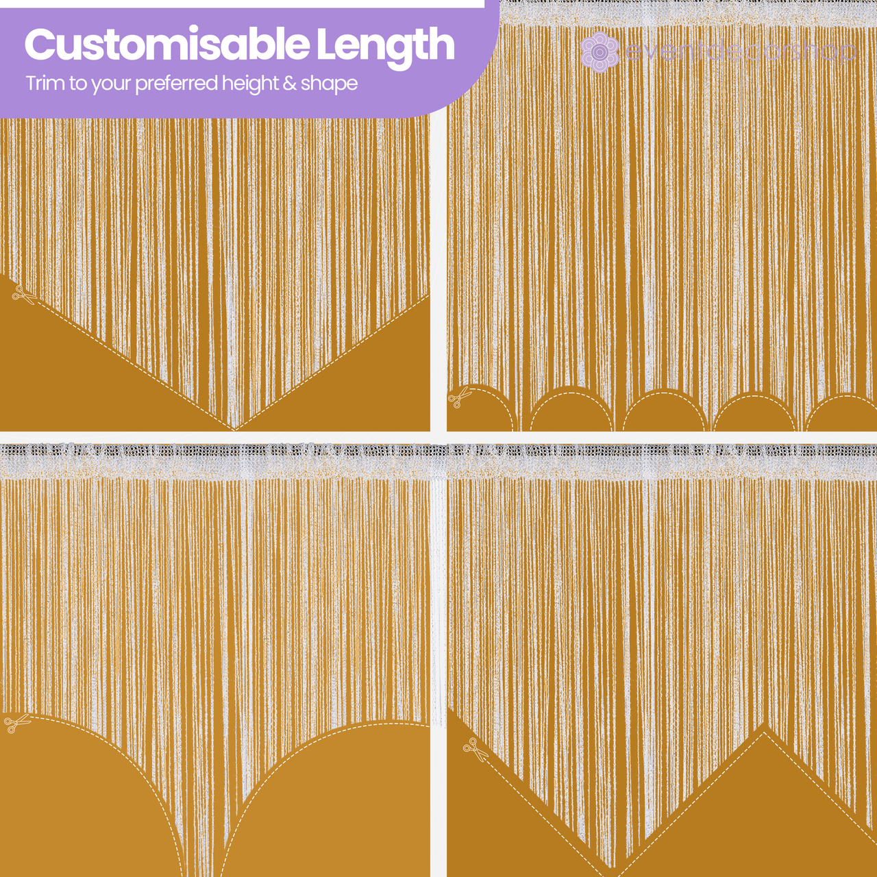 String Curtain Panel - Gold