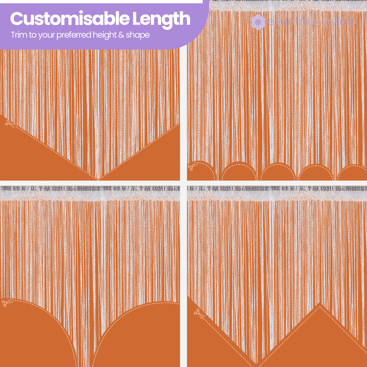 String Curtain Panel - Orange