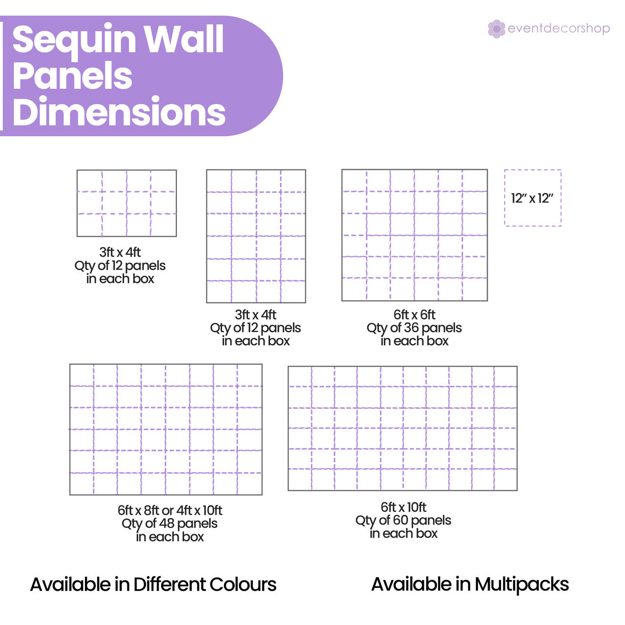 30x30cm Sequin Wall Panel - Silver