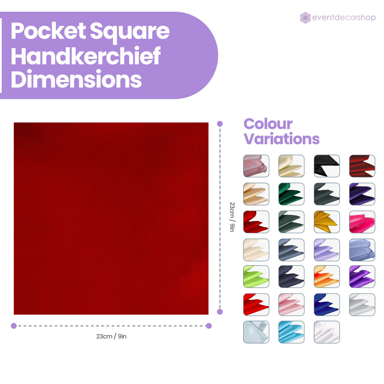 Pocket Square Handkerchief - Dark Red