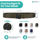 Webbing Canvas Belt with Plastic Clip Buckle - Green