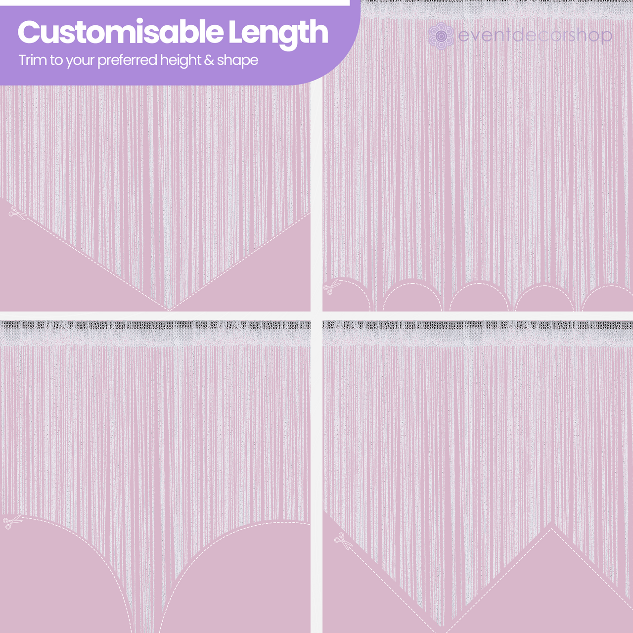 String Curtain Panel - Pink